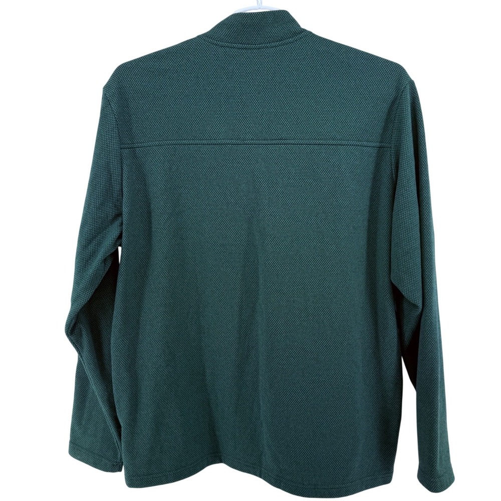 Adidas Golf Mens XL Green Textured Waffle Knit Quarter Zip Pullover Sweater - Picture 3 of 5